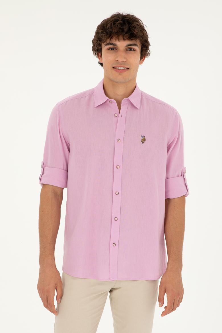 Erkek Manolya Uzun Kollu Basic Gömlek