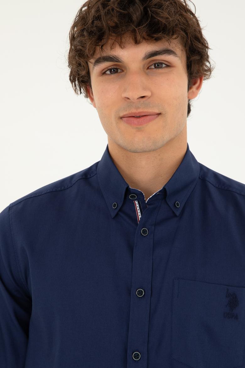 Erkek Lacivert Uzun Kollu Gömlek - 50284626006