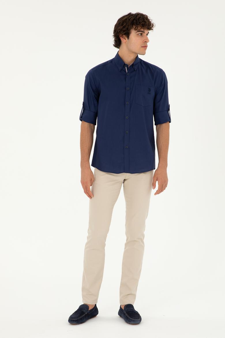 Erkek Lacivert Uzun Kollu Gömlek - 50284626006