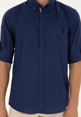 Erkek Lacivert Uzun Kollu Gömlek - 50284626006