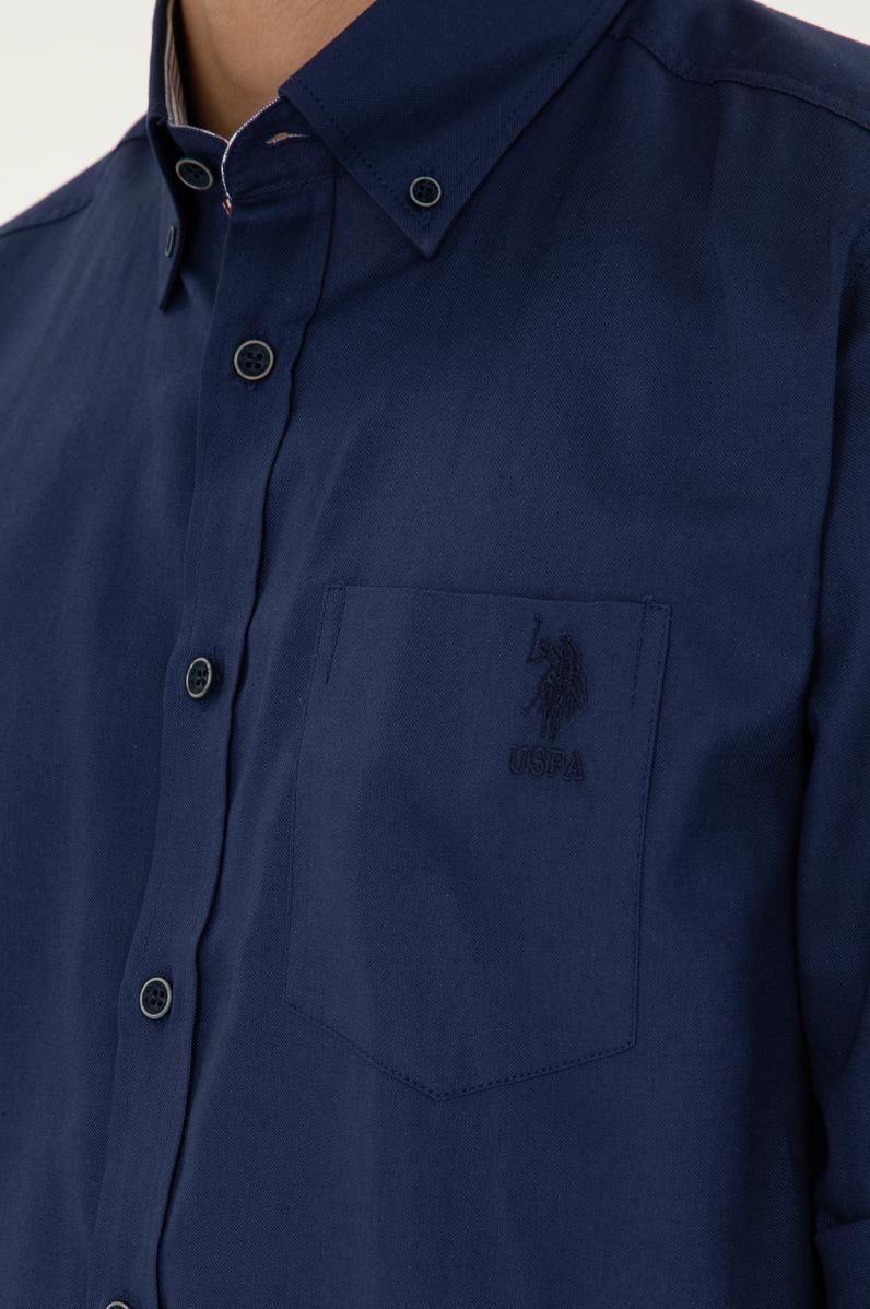 Erkek Lacivert Uzun Kollu Gömlek