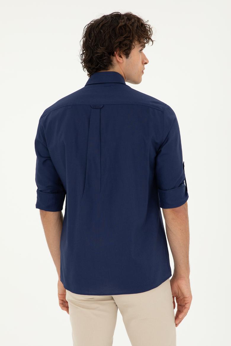 Erkek Lacivert Uzun Kollu Gömlek - 50284626006