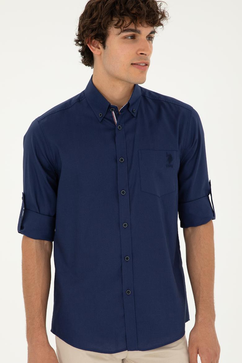 Erkek Lacivert Uzun Kollu Gömlek - 50284626006