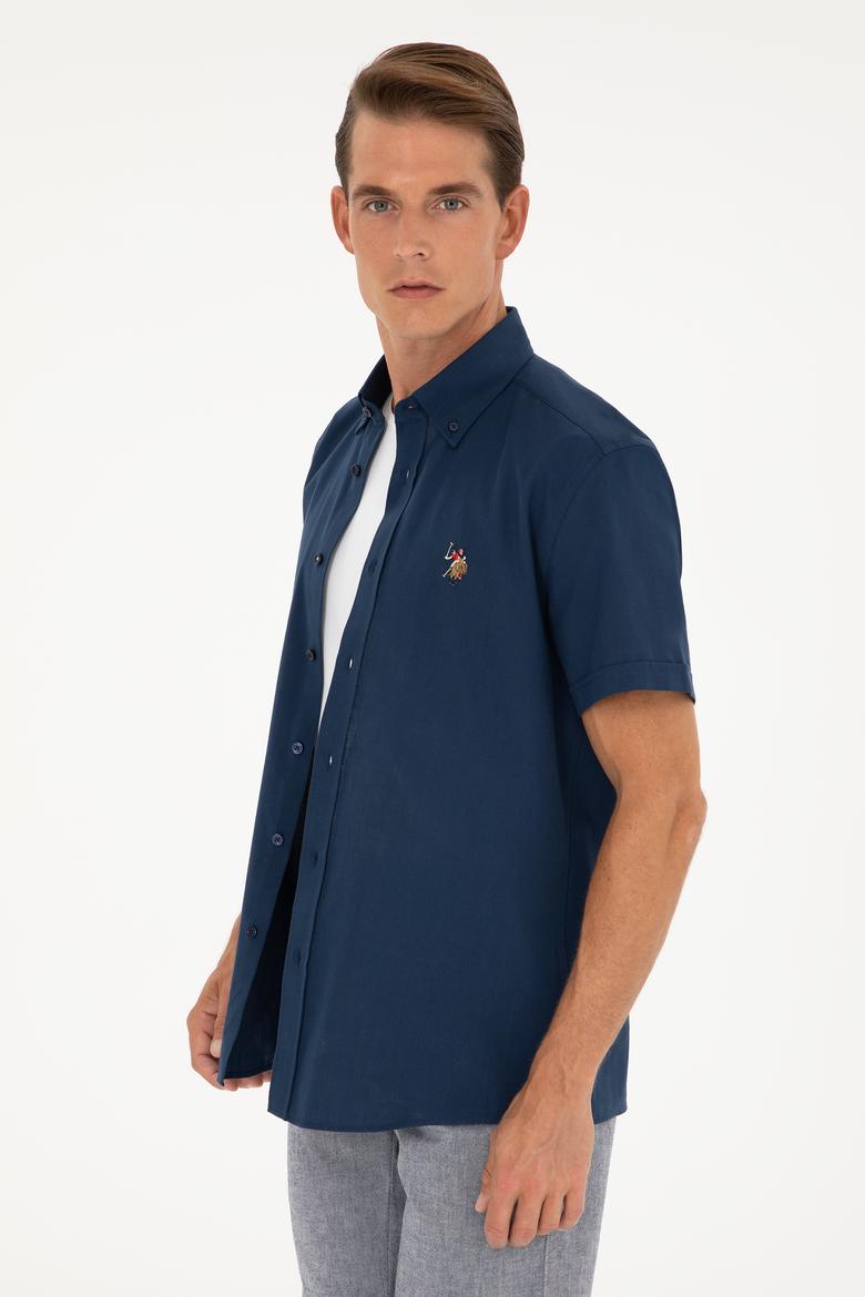 Erkek Lacivert Kısa Kollu Gömlek - 50282582087