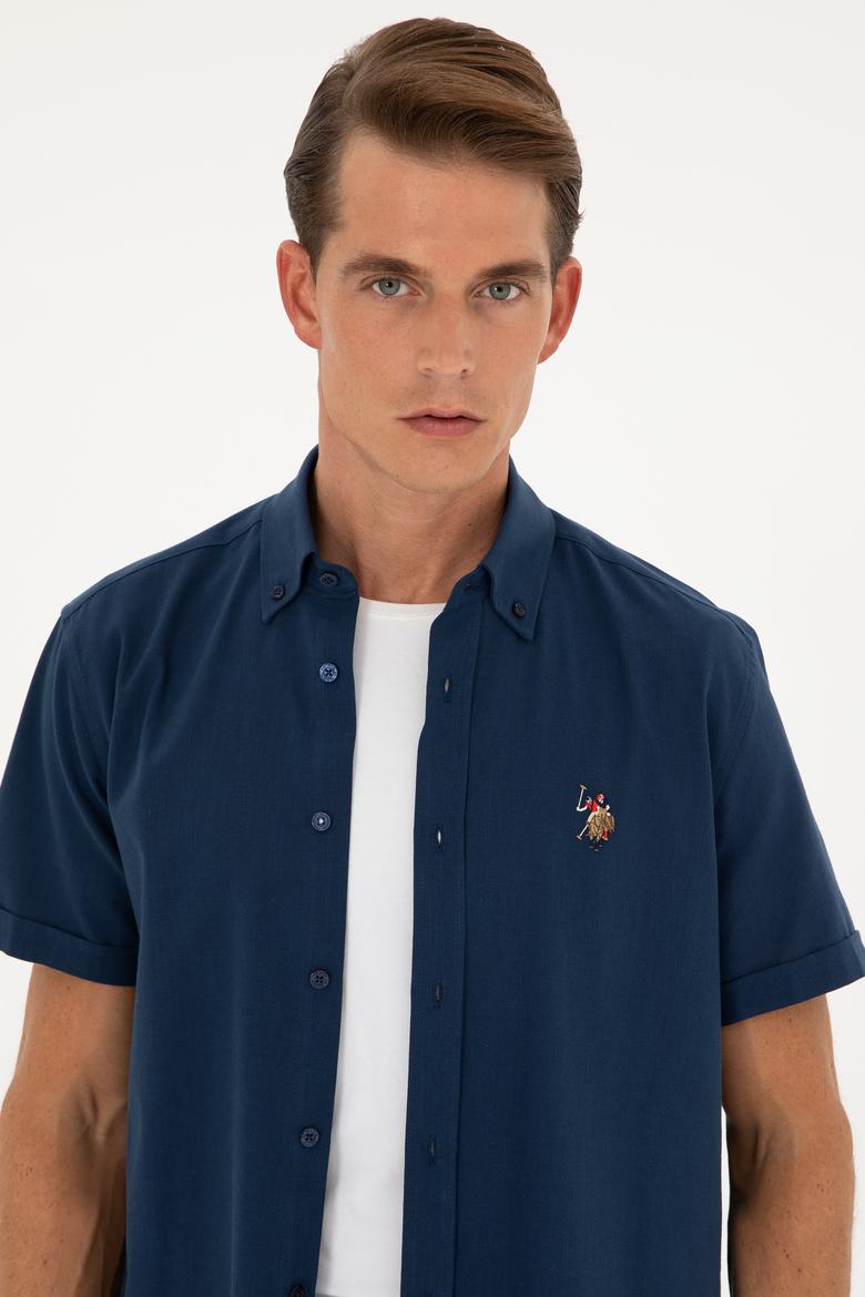 Erkek Lacivert Kısa Kollu Gömlek - 50282582087