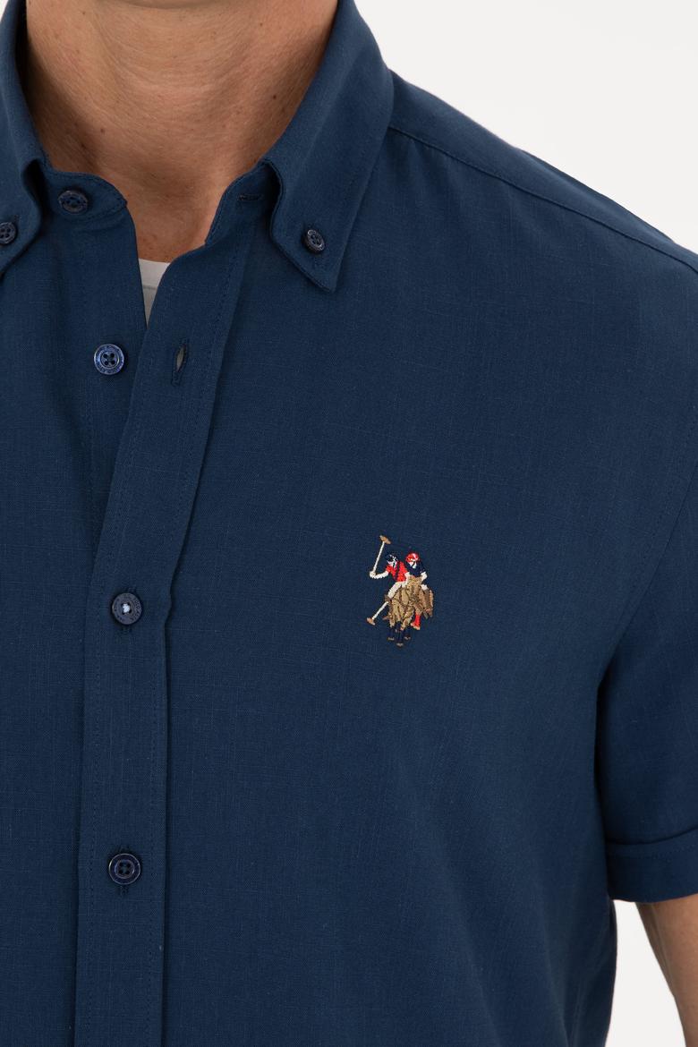 Erkek Lacivert Kısa Kollu Gömlek - 50282582087