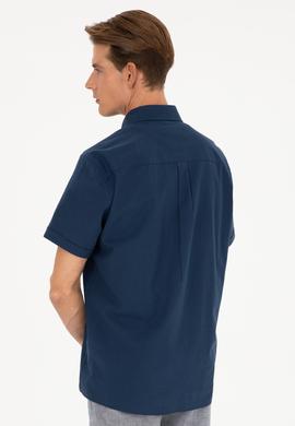 Erkek Lacivert Kısa Kollu Gömlek - 50282582087