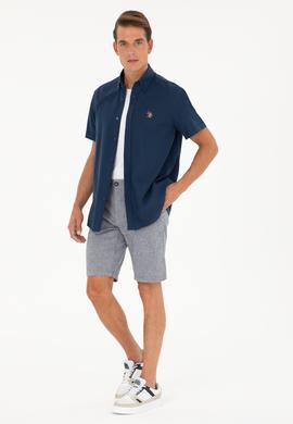 Erkek Lacivert Kısa Kollu Gömlek - 50282582087