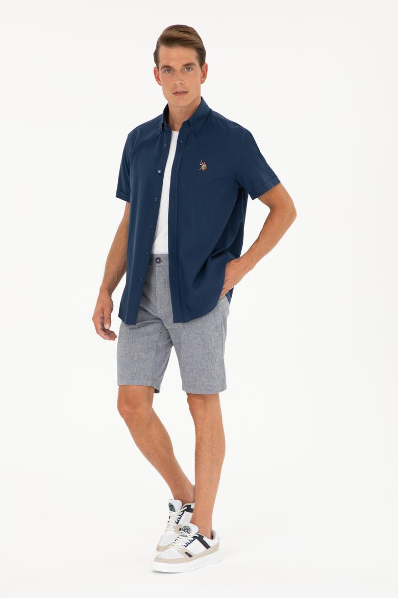 Erkek Lacivert Kısa Kollu Gömlek - 50282582087