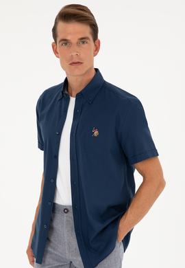 Erkek Lacivert Kısa Kollu Gömlek - 50282582087