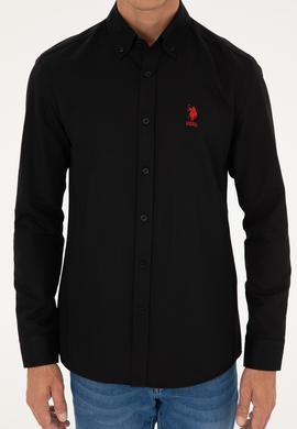 Erkek Siyah Uzun Kollu Basic Gömlek - 50282590060