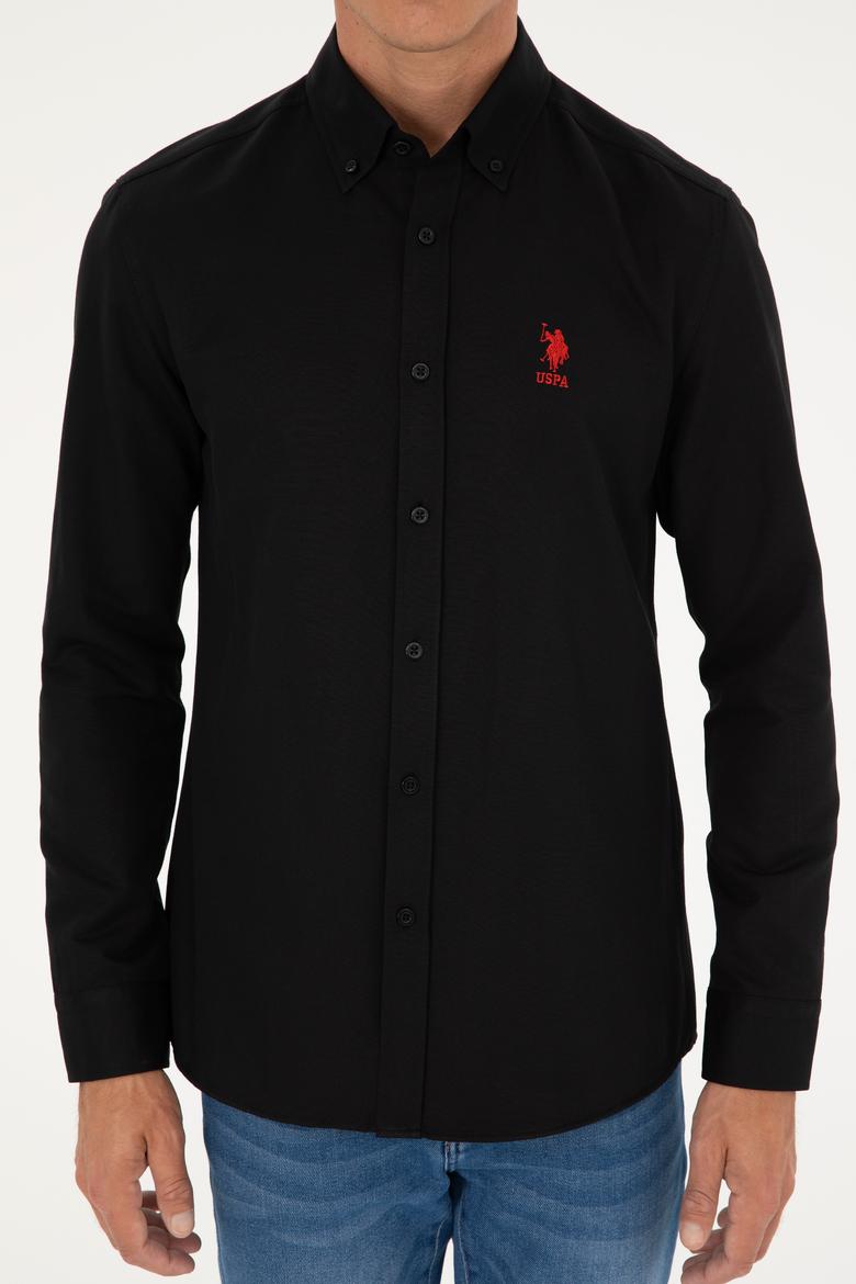 Erkek Siyah Uzun Kollu Basic Gömlek - 50282590060