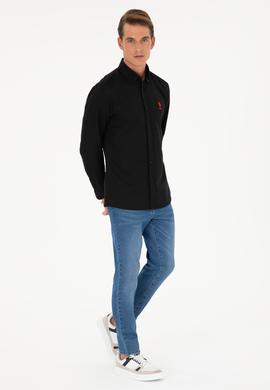 Erkek Siyah Uzun Kollu Basic Gömlek - 50282590060