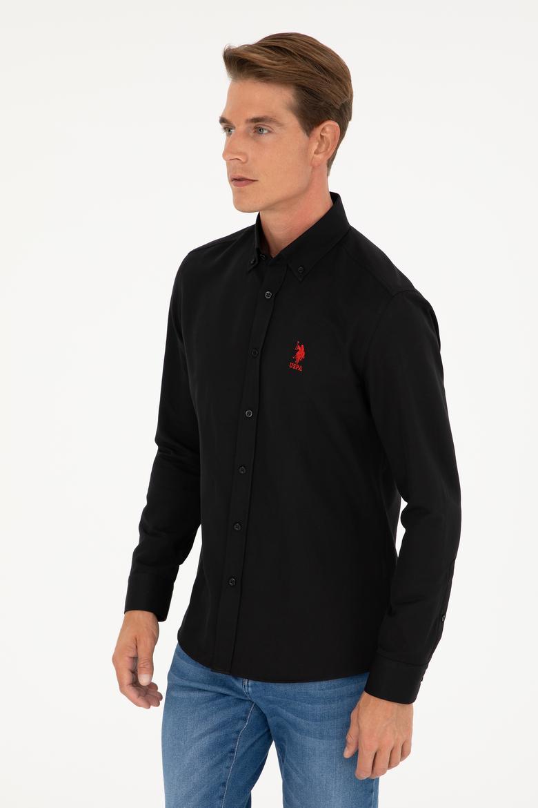 Erkek Siyah Uzun Kollu Basic Gömlek