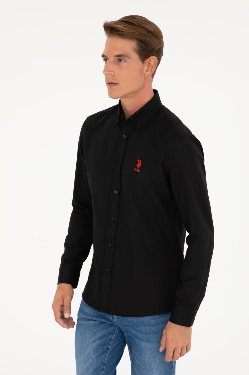 Erkek Siyah Uzun Kollu Basic Gömlek