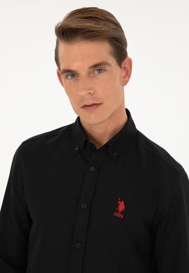 Erkek Siyah Uzun Kollu Basic Gömlek - 50282590060