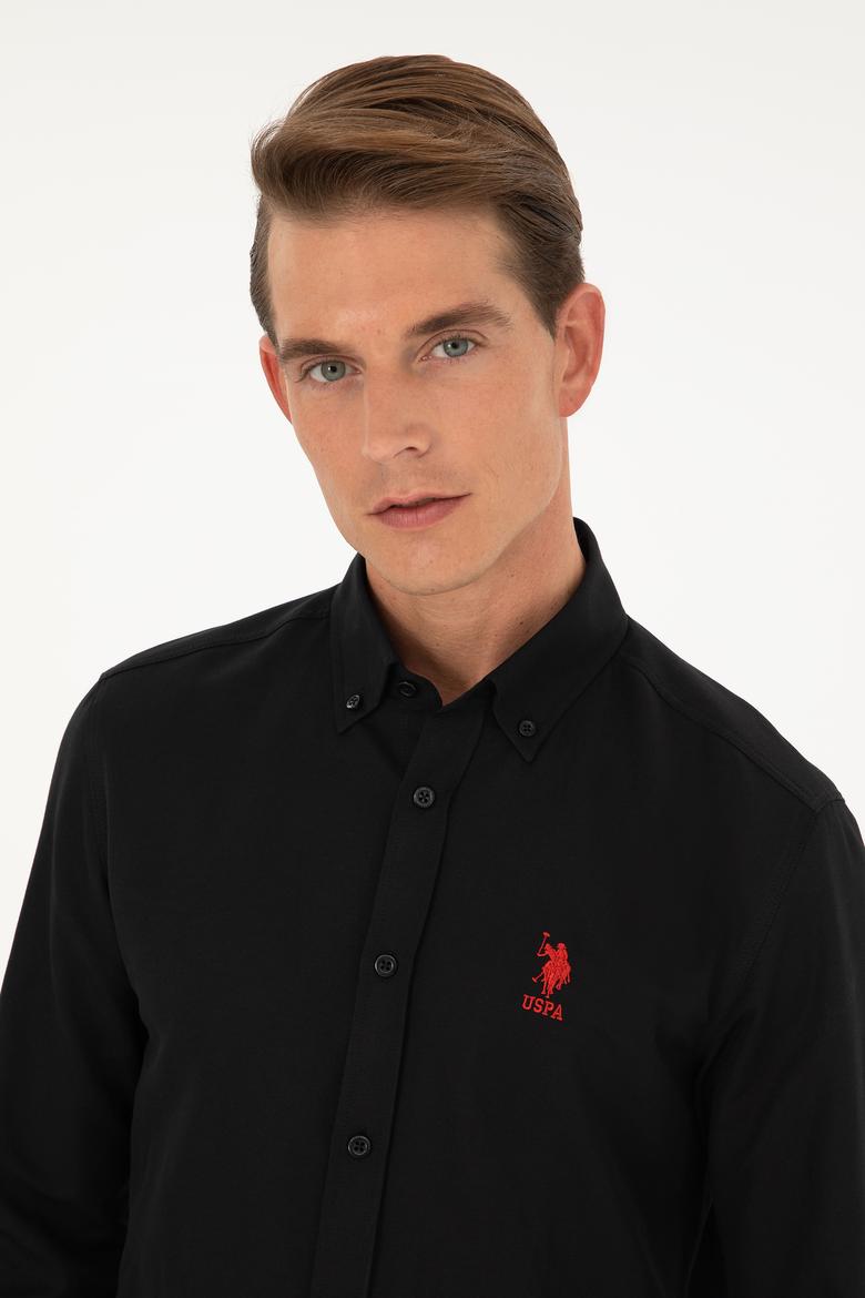 Erkek Siyah Uzun Kollu Basic Gömlek - 50282590060