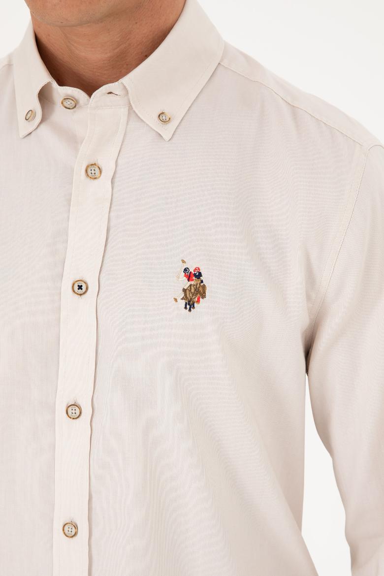 Erkek Taş Uzun Kollu Basic Gömlek - 50282610168