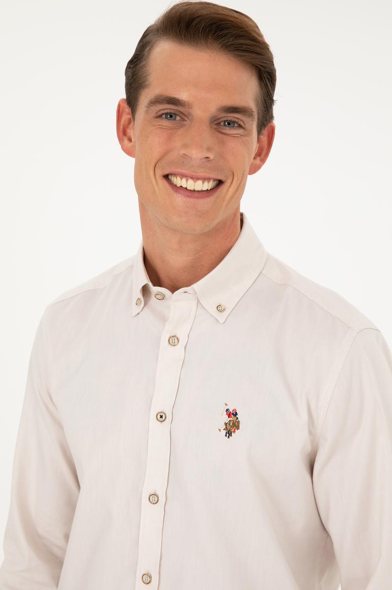 Erkek Taş Uzun Kollu Basic Gömlek