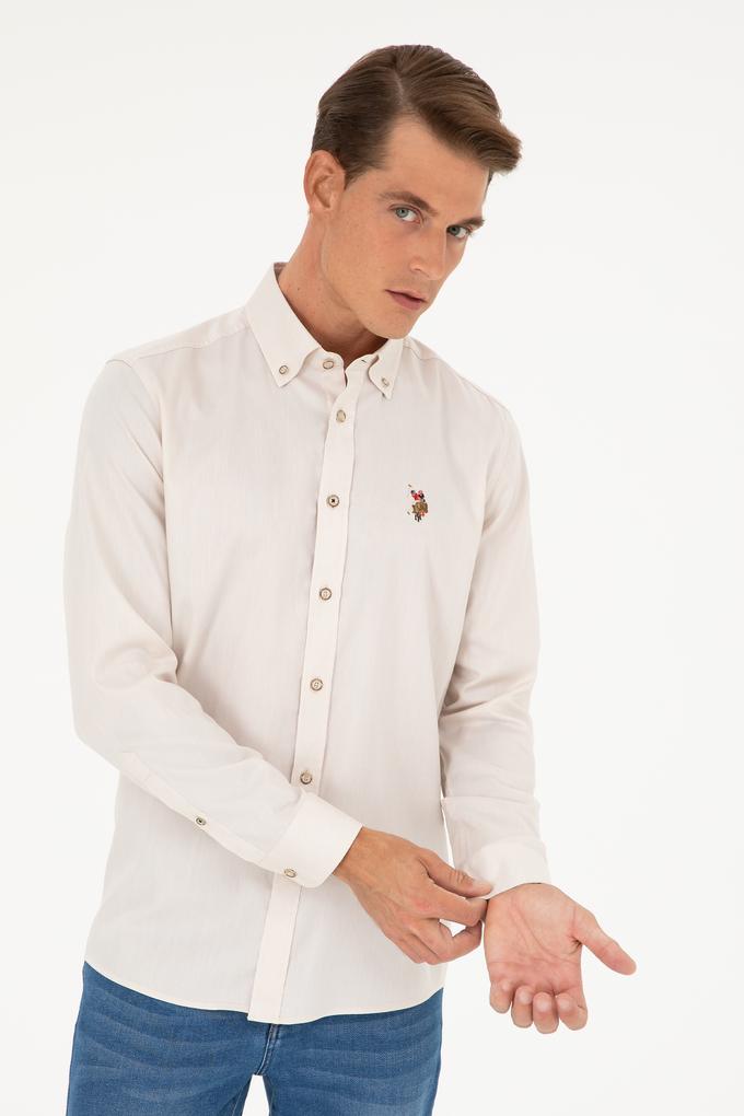 Erkek Taş Uzun Kollu Basic Gömlek