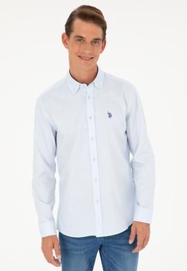 Erkek Açık Mavi Uzun Kollu Basic Gömlek - 50282614057