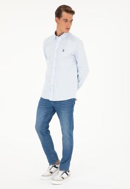 Erkek Açık Mavi Uzun Kollu Basic Gömlek - 50282614057