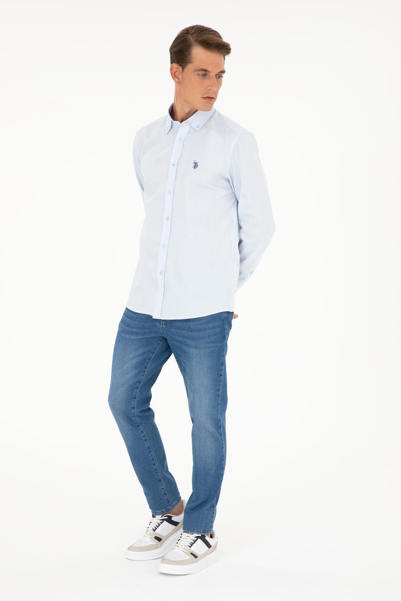 Erkek Açık Mavi Uzun Kollu Basic Gömlek - 50282614057