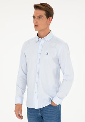 Erkek Açık Mavi Uzun Kollu Basic Gömlek - 50282614057