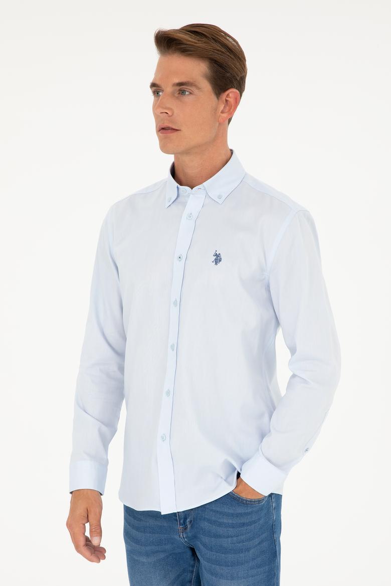 Erkek Açık Mavi Uzun Kollu Basic Gömlek - 50282614057