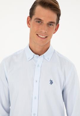 Erkek Açık Mavi Uzun Kollu Basic Gömlek - 50282614057