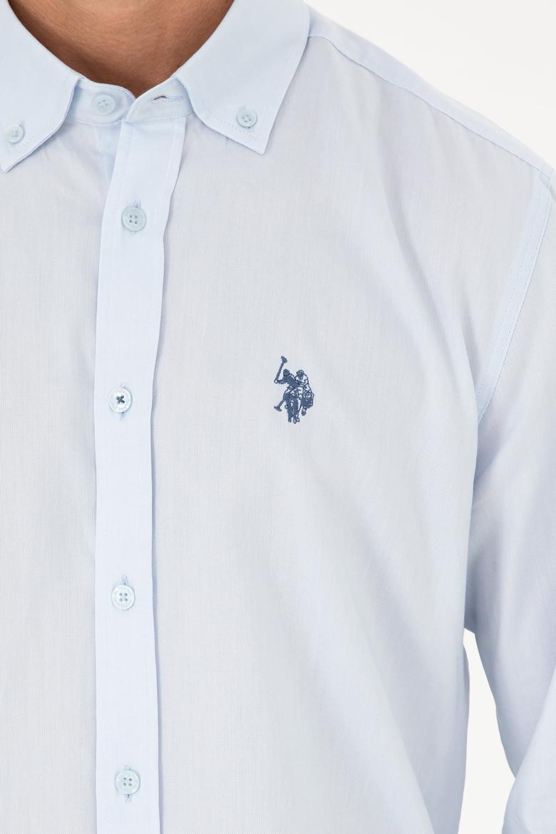 Erkek Açık Mavi Uzun Kollu Basic Gömlek - 50282614057