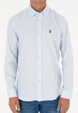 Erkek Açık Mavi Uzun Kollu Basic Gömlek - 50282614057