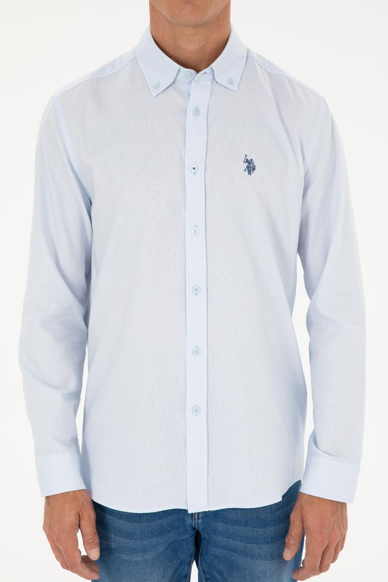 Erkek Açık Mavi Uzun Kollu Basic Gömlek - 50282614057