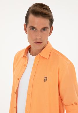 Erkek Turuncu Uzun Kollu Basic Gömlek - 50284297109