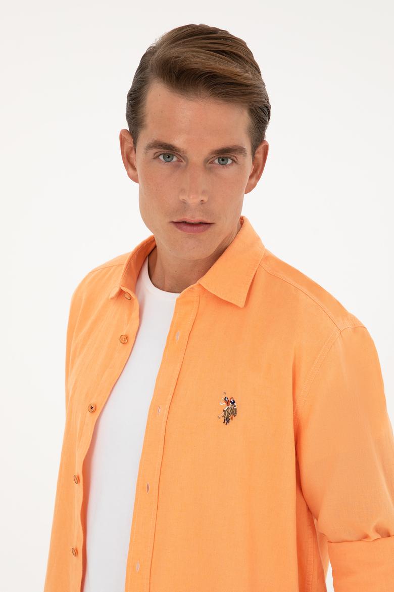 Erkek Turuncu Uzun Kollu Basic Gömlek - 50284297109