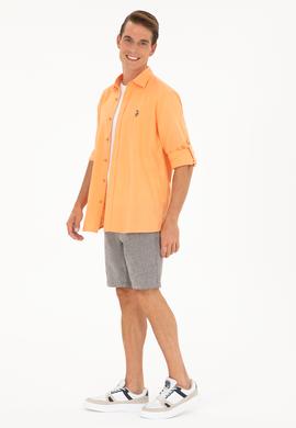 Erkek Turuncu Uzun Kollu Basic Gömlek - 50284297109