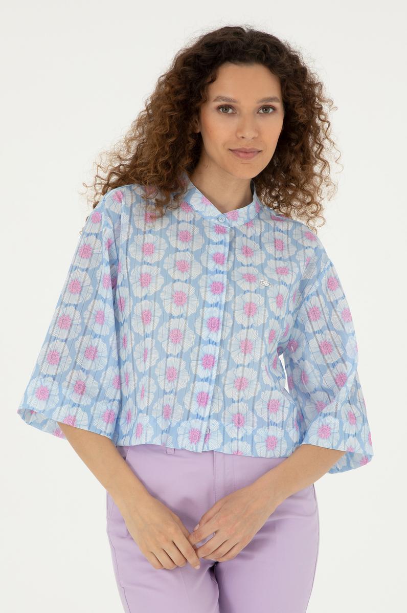 Kadın Açık Mavi Uzun Kollu Gömlek