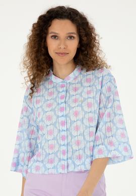 Kadın Açık Mavi Uzun Kollu Gömlek - 50283569005