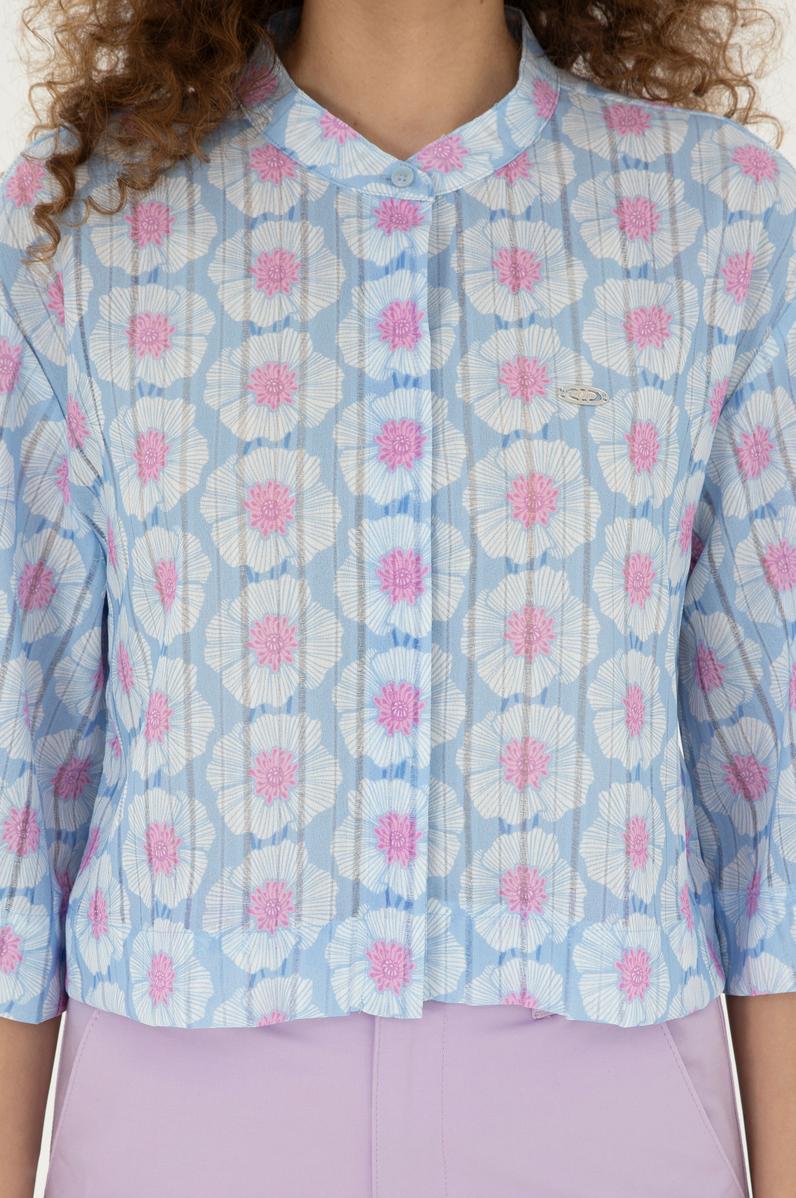 Kadın Açık Mavi Uzun Kollu Gömlek