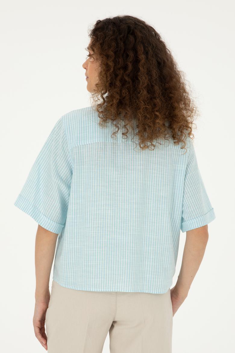 Kadın Açık Mavi Uzun Kollu Gömlek - 50283649002