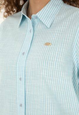 Kadın Açık Mavi Uzun Kollu Gömlek - 50283649002