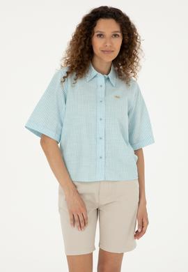 Kadın Açık Mavi Uzun Kollu Gömlek - 50283649002