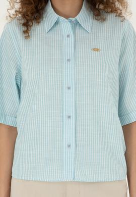 Kadın Açık Mavi Uzun Kollu Gömlek - 50283649002