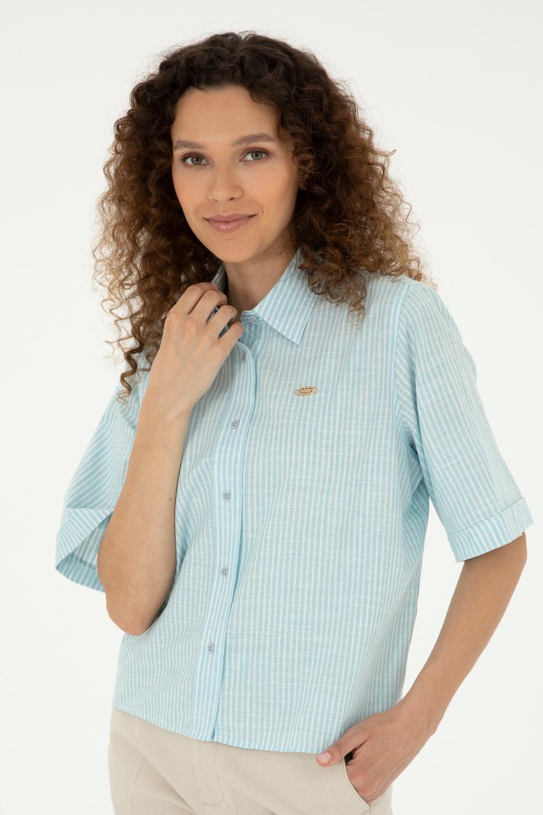 Kadın Açık Mavi Uzun Kollu Gömlek - 50283649002