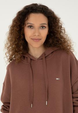 Kadın Camel Kapüşonlu Sweatshirt - 50297078021