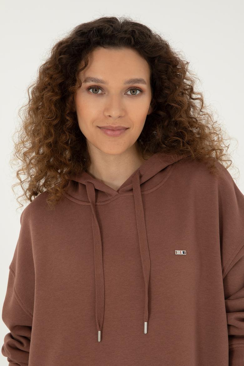 Kadın Camel Kapüşonlu Sweatshirt - 50297078021