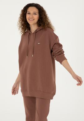 Kadın Camel Kapüşonlu Sweatshirt - 50297078021