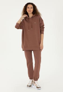 Kadın Camel Kapüşonlu Sweatshirt - 50297078021