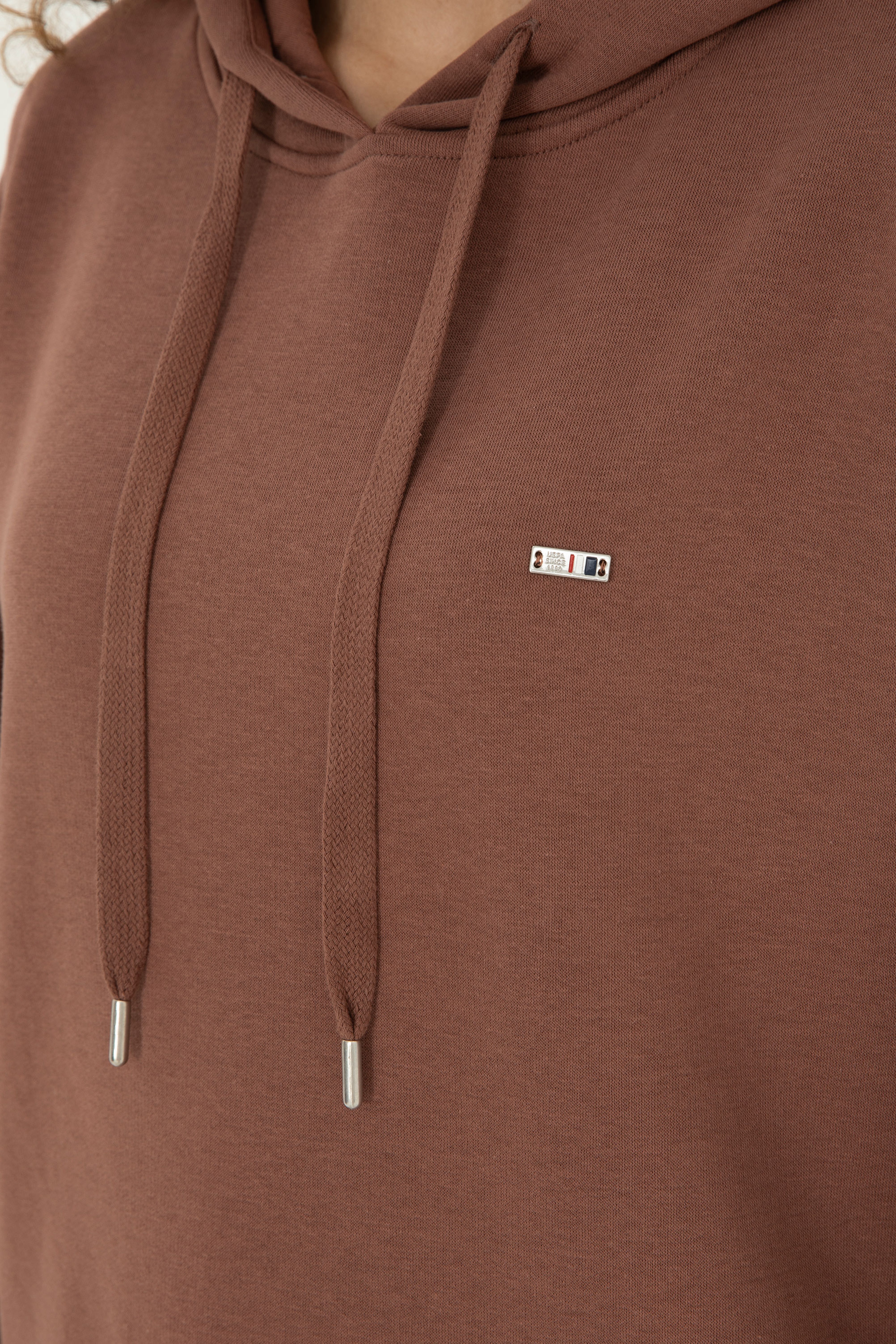 Kadın Camel Kapüşonlu Sweatshirt - Image 7