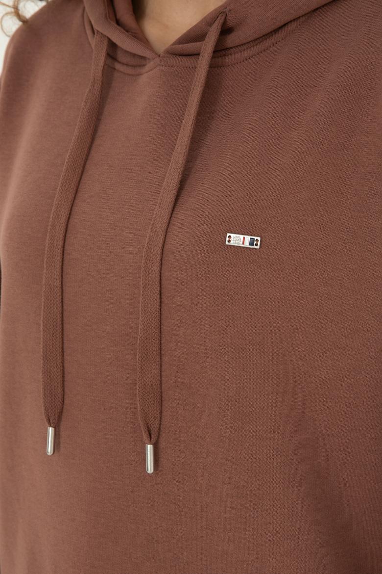 Kadın Camel Kapüşonlu Sweatshirt - 50297078021